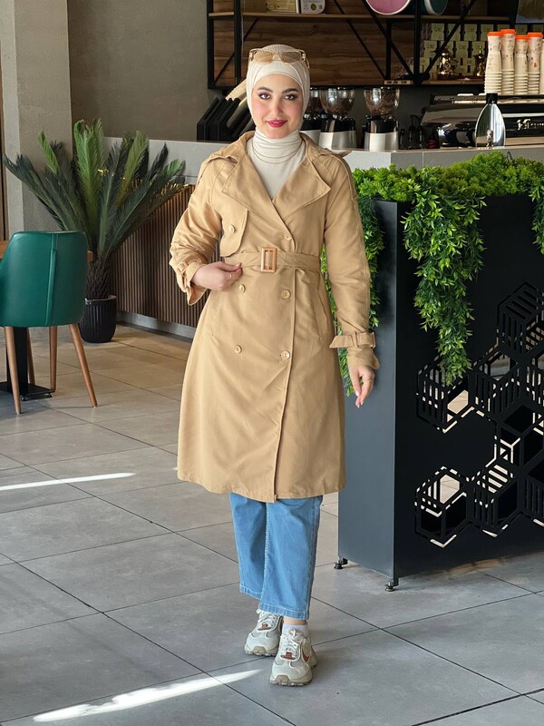 FOR YOU MODA - 0141-9X-3 ترانش كوت - بيج