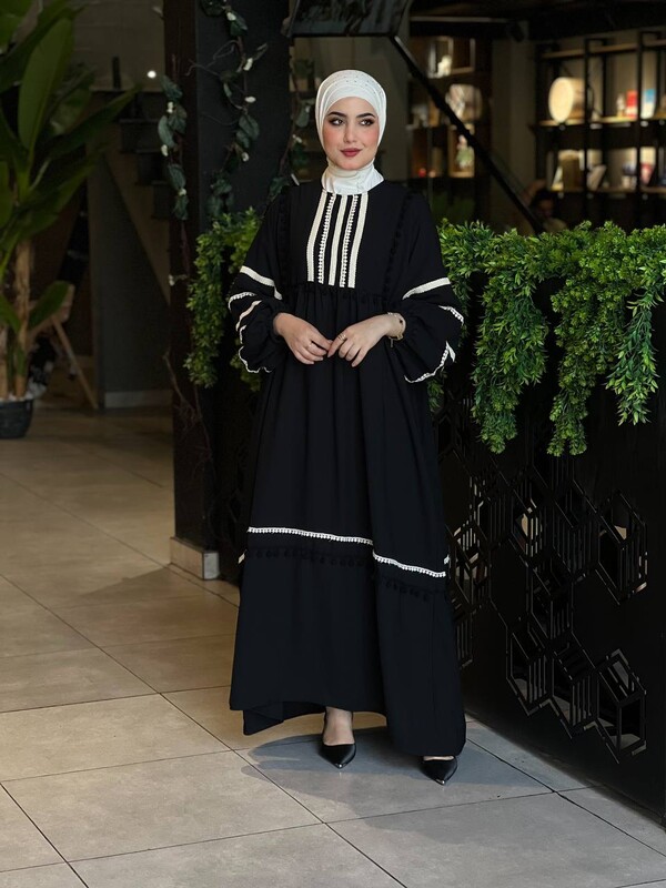 EFSUN MODA - 0681-25M- 1 فستان - اسود (1)