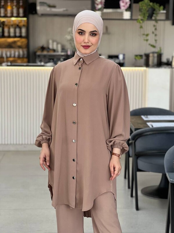 EFSUN MODA - 0752-5K-5 سوت قطعتين - بيج (1)