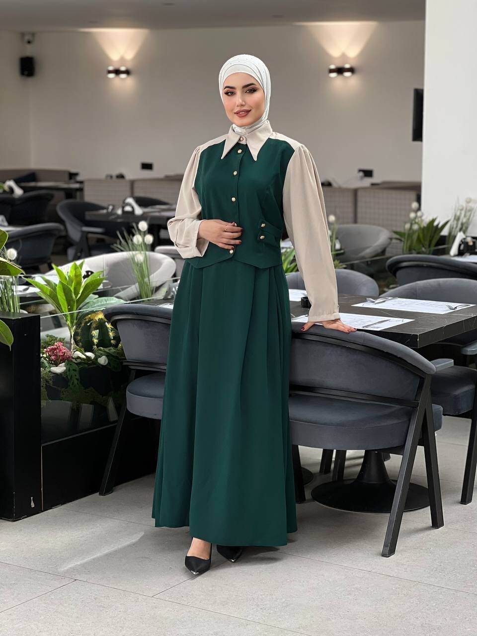 0870-9J-4 سوت قطعتين - اخضر - Thumbnail