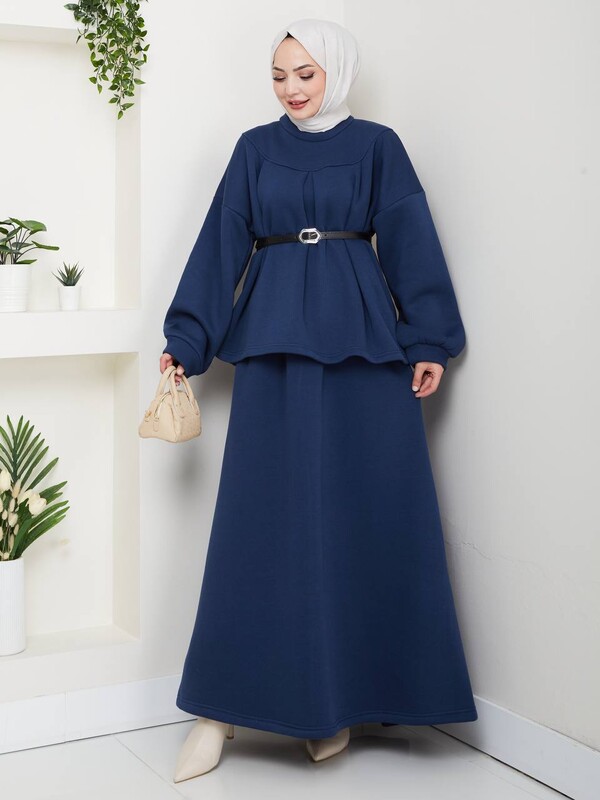 FOR YOU MODA - 0917-49N-5 طقم قطعتين - نيلي