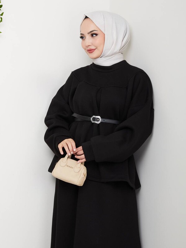 FOR YOU MODA - 0917-49N-1 طقم قطعتين - اسود (1)