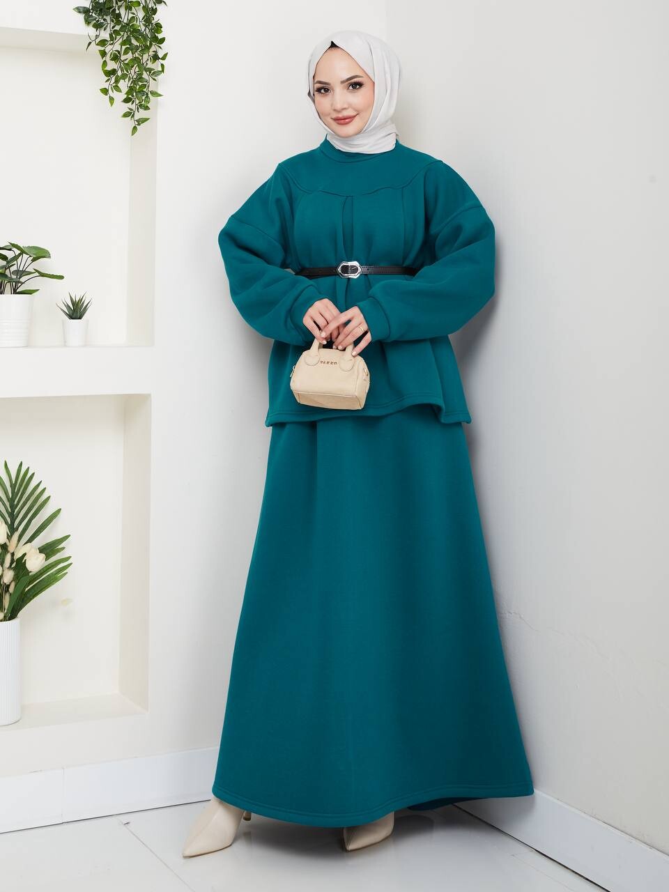 FOR YOU MODA - 0917-49N-2 طقم قطعتين - تركوازي