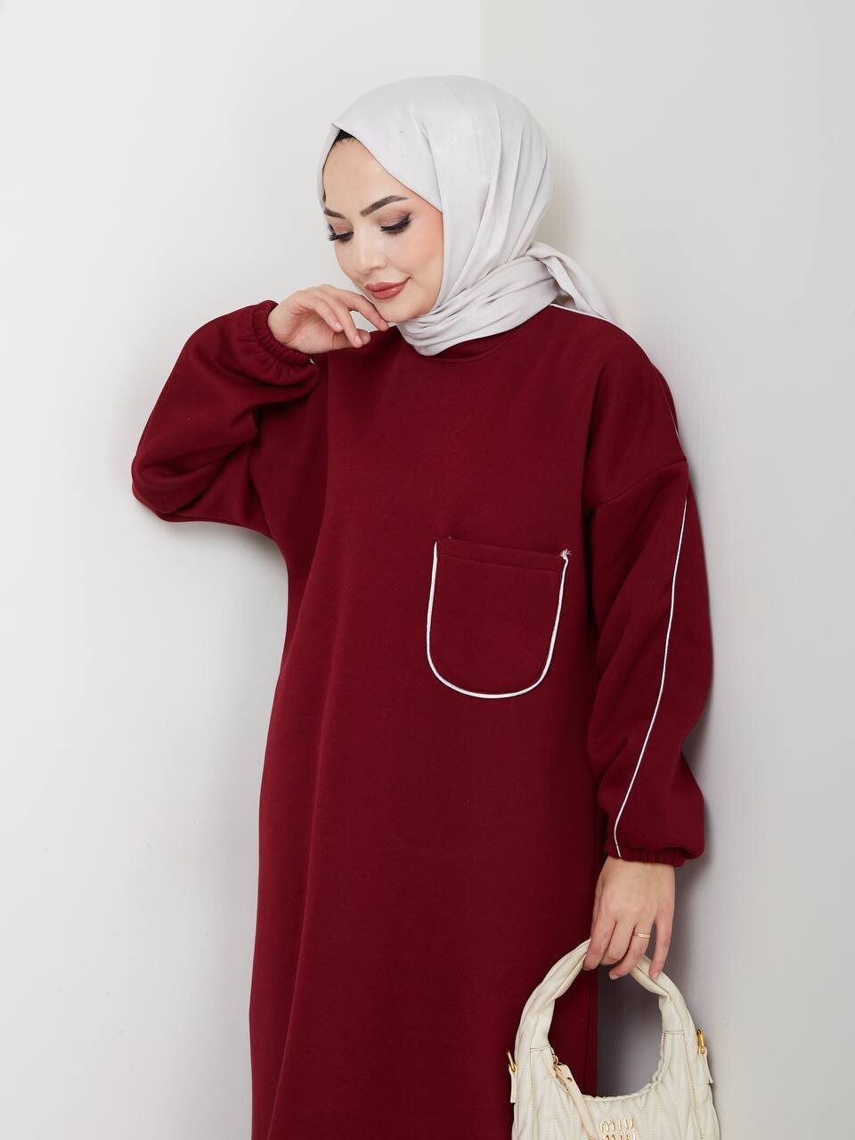 FOR YOU MODA - 0922-5F-2 طقم قطعتين - ماروني (1)