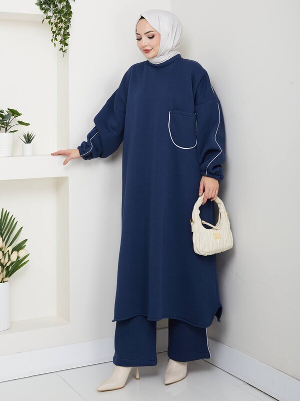 FOR YOU MODA - 0922-5F-4 طقم قطعتين - نيلي