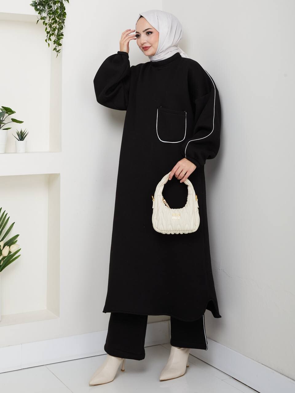 FOR YOU MODA - 0922-5F-1 طقم قطعتين - اسود