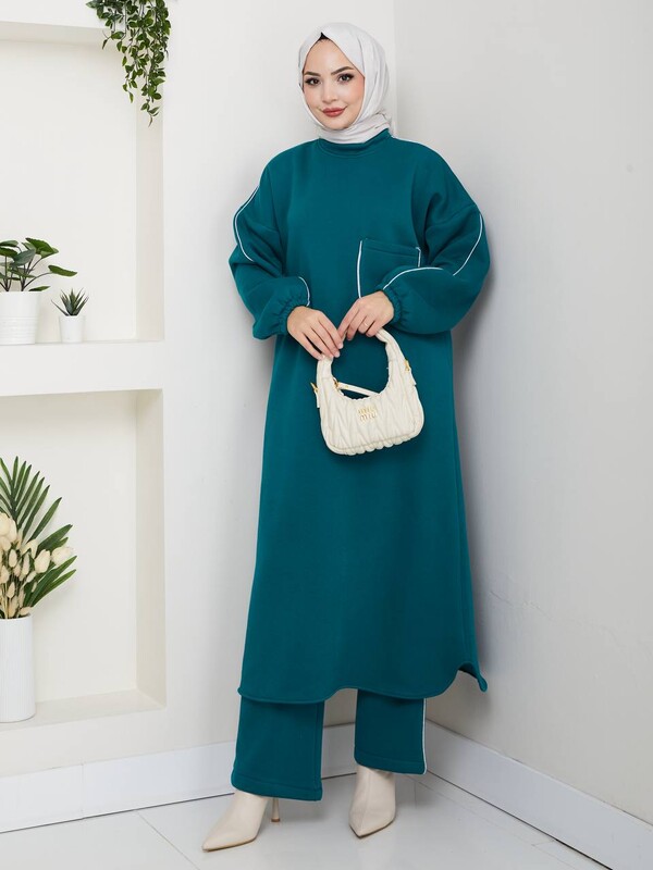 FOR YOU MODA - 0922-5F-3 طقم قطعتين - تركوازي