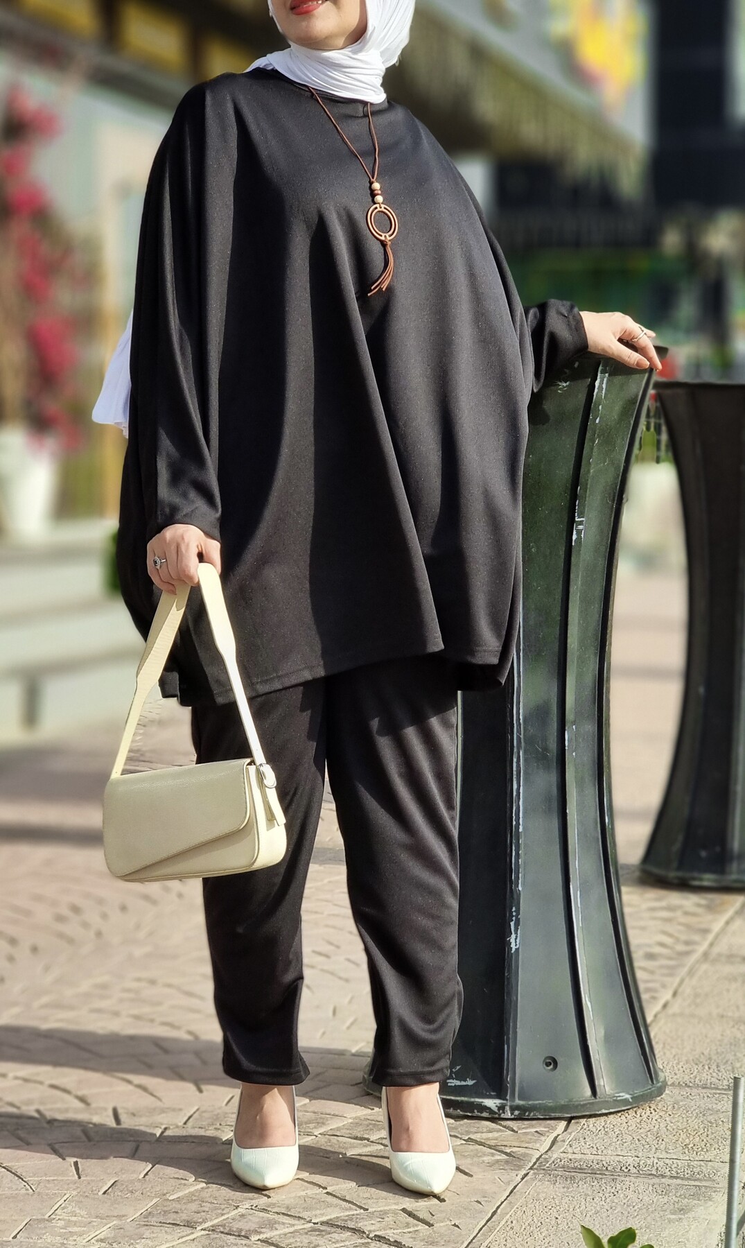 10421-26I-1 طقم قطعتين سادة - اسود - Thumbnail
