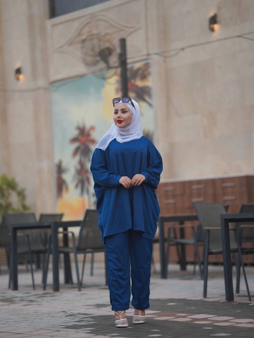 10421-26I-4 طقم قطعتين سادة - ازرق - Thumbnail