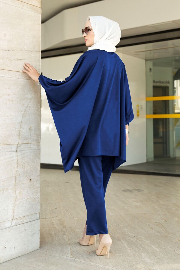 10421-26I-4 طقم قطعتين سادة - ازرق - Thumbnail