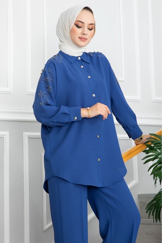 FOR YOU MODA - 10793-1I- 13 سوت قطعتين - ازرق (1)