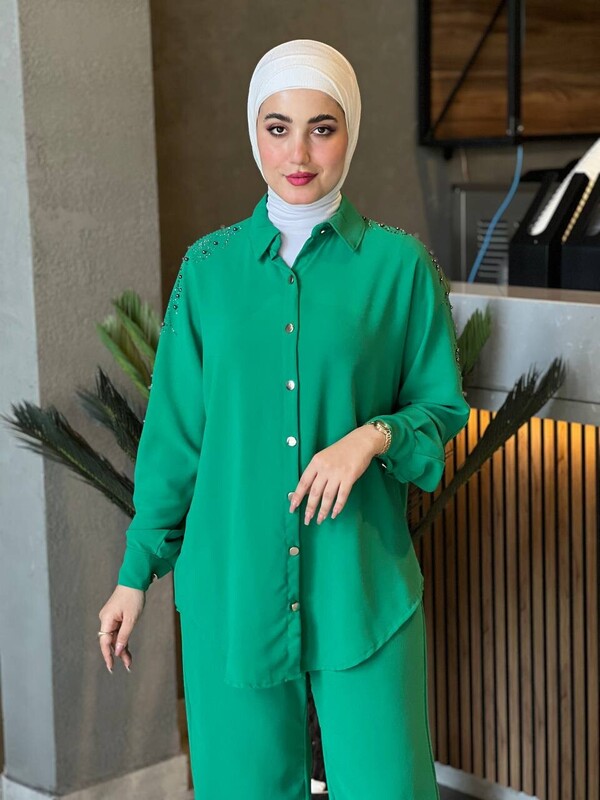 FOR YOU MODA - 10793-1I- 2 سوت قطعتين - اخضر 