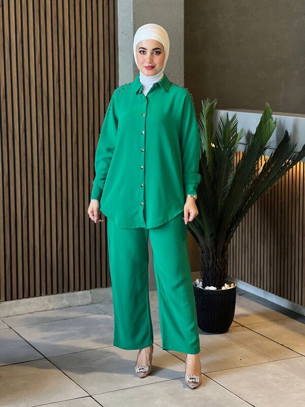 FOR YOU MODA - 10793-1I- 2 سوت قطعتين - اخضر (1)