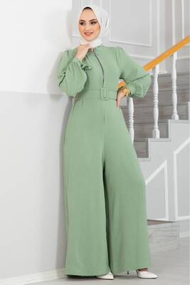  - 10836-13M-8 جمبسوت مع حزام ايروبين - اخضر فاتح