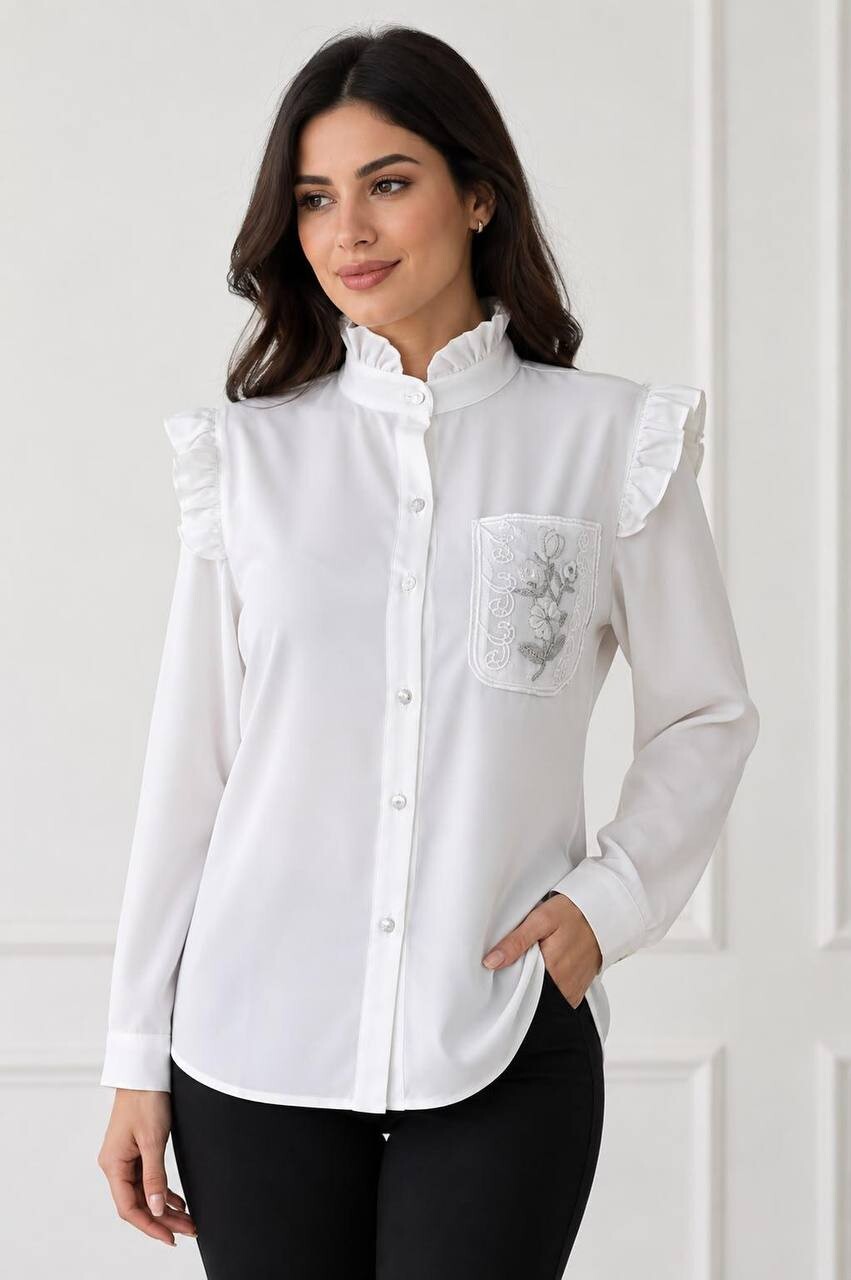 FOR YOU MODA - 1111-56O-قميص ابيض ساده 1