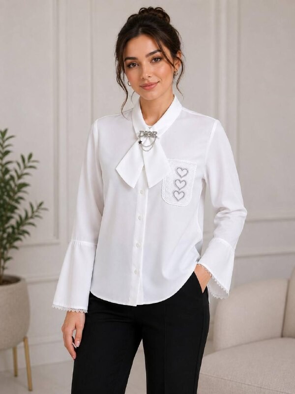 FOR YOU MODA - 1111-56O-قمبص ابيض- ياخه طويله 5