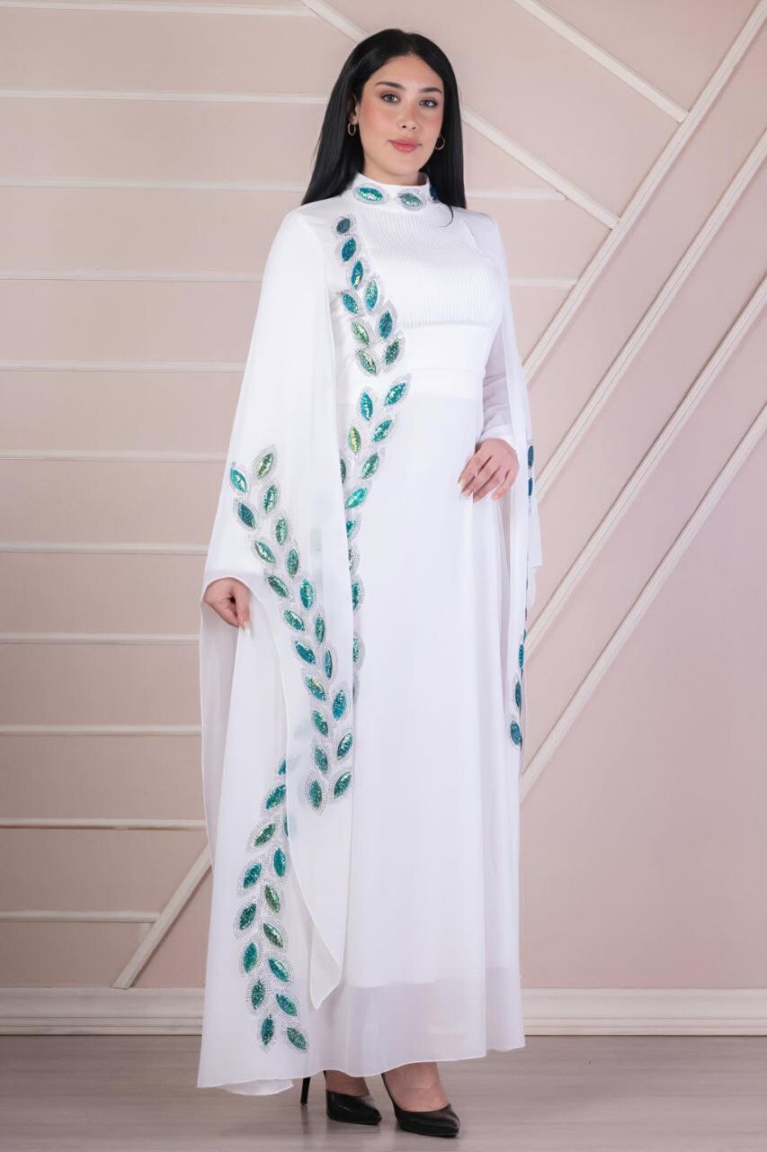 FOR YOU MODA - 1178-46L-فستان ابيض 