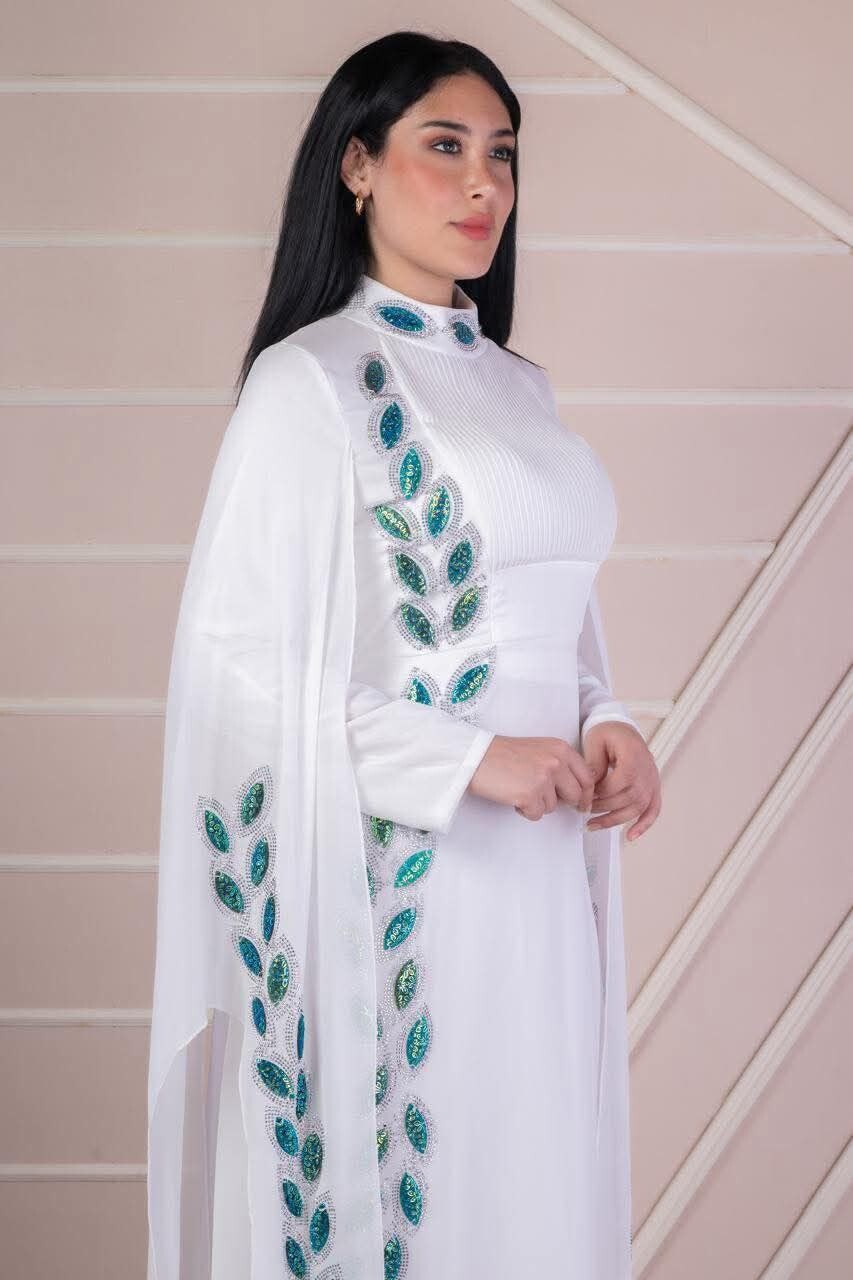 1178-46L-فستان ابيض - Thumbnail