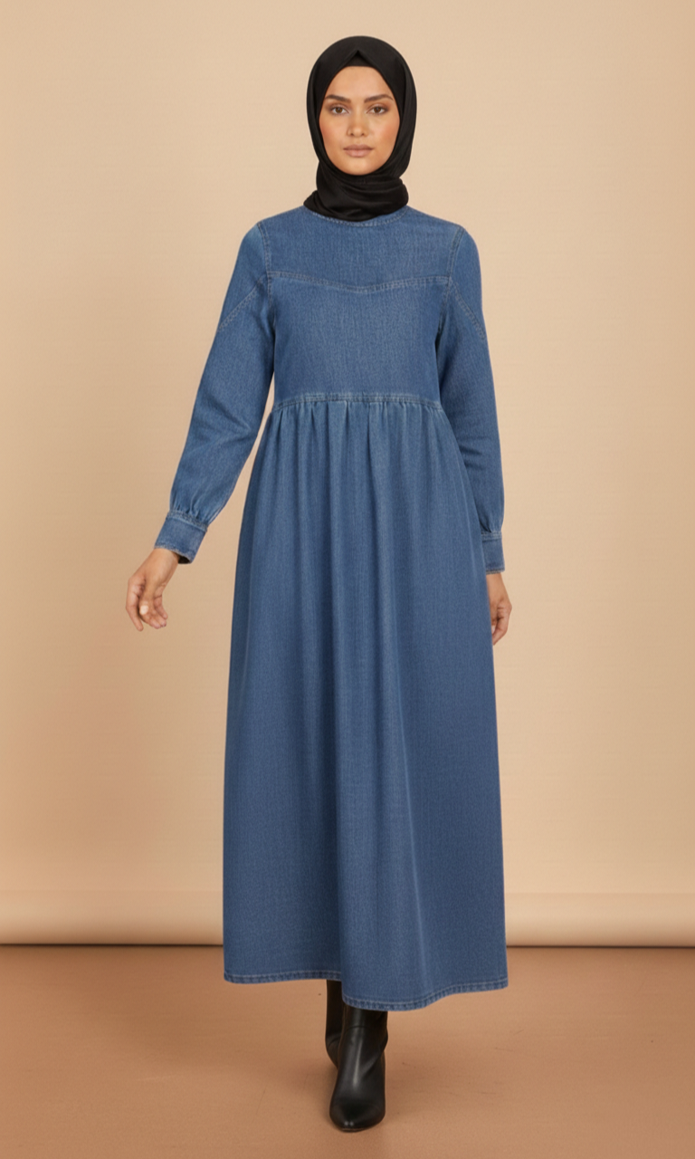 FOR YOU MODA - 1187-9N-1 فستان- جبنز 