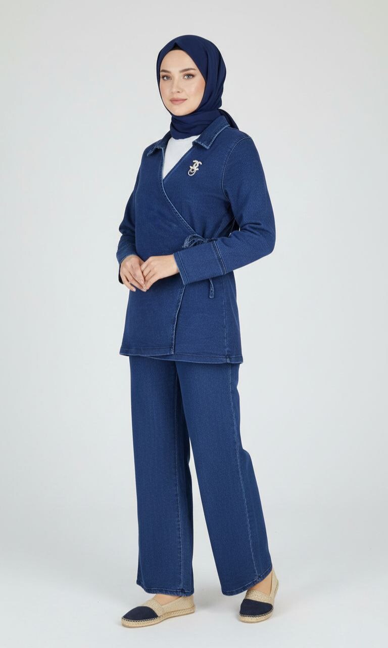 FOR YOU MODA - 1190-42M-1سوت بنطرون- جينز (1)