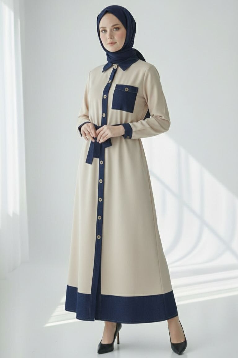 FOR YOU MODA - 1194-42M-2 فستان-اوف وايت 