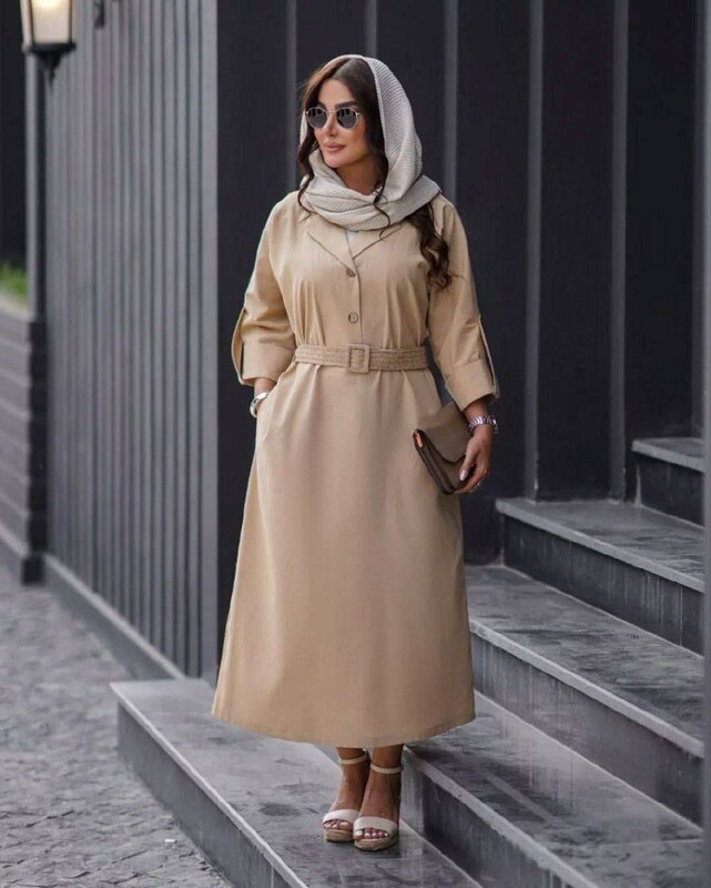 FOR YOU MODA - 1198-54O-2 فستان- بيج