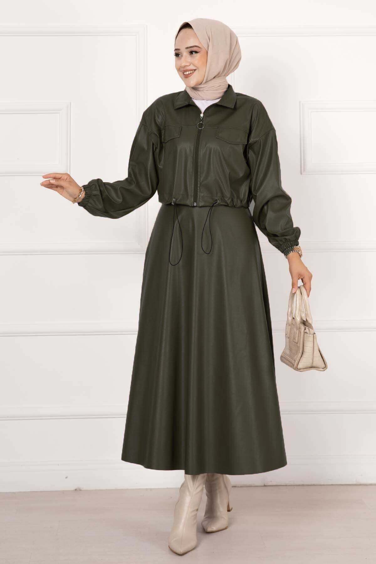 120766-25G-3سوت جلد- خاكي - Thumbnail