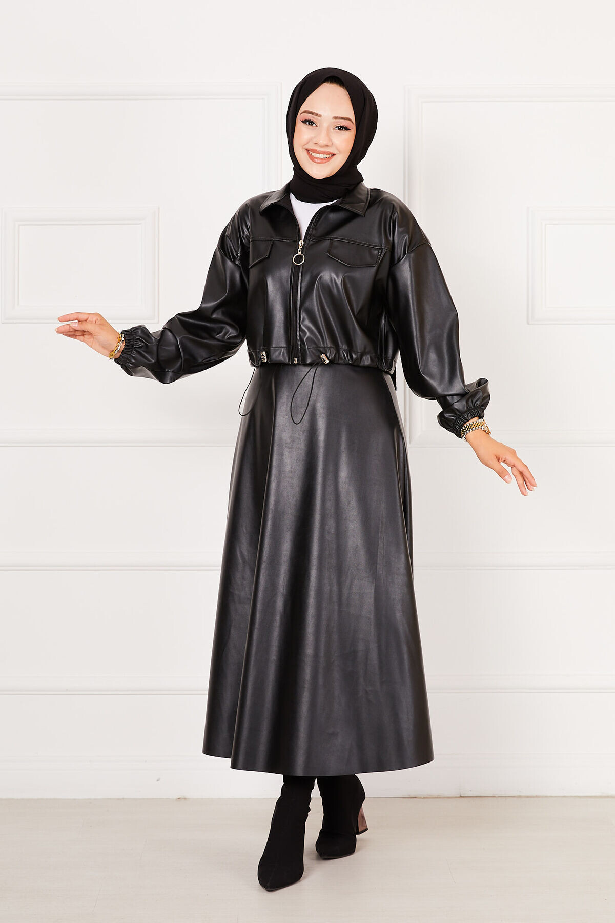 FOR YOU MODA - 120766-25G- سوت جلد -اسود (1)