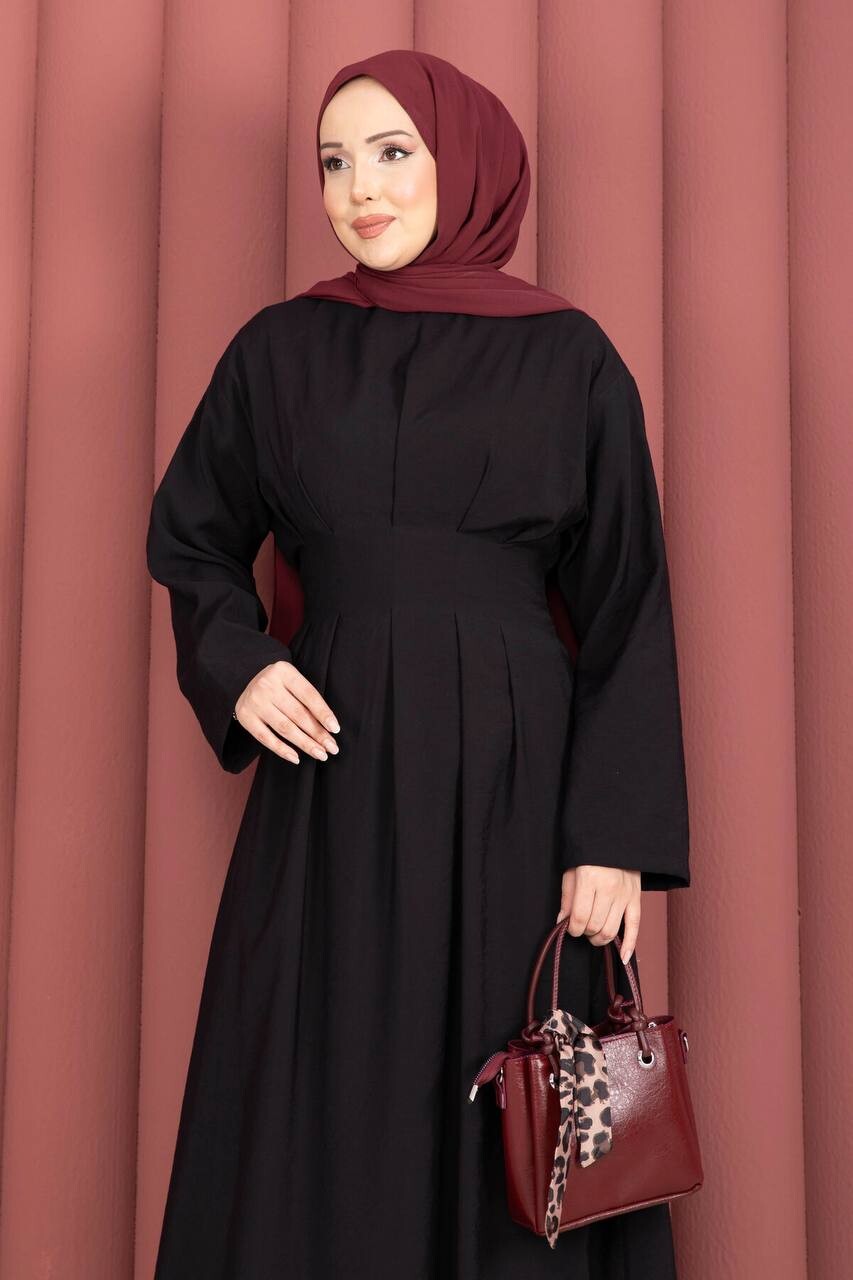  - 1221-31O-1 فستان سادة اسود (1)