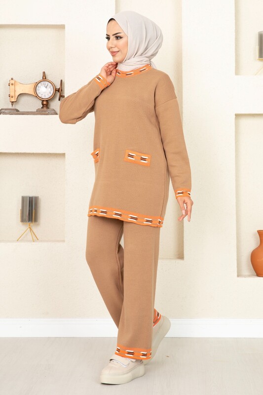 modapr - 12732-63U-3 طقم تريكو بيج (1)