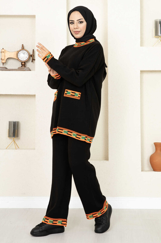 modapr - 12732-63U-1 طقم تريكو اسود