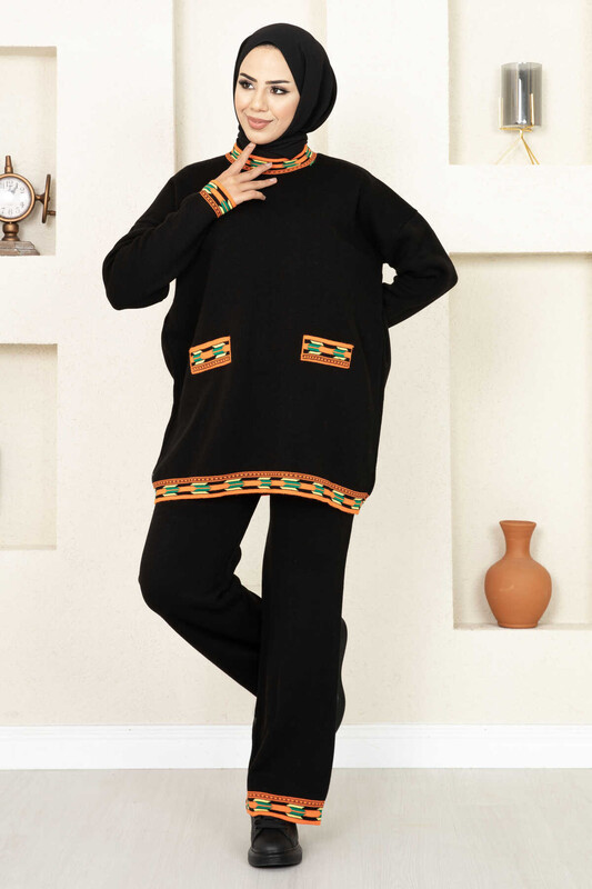 modapr - 12732-63U-1 طقم تريكو اسود (1)