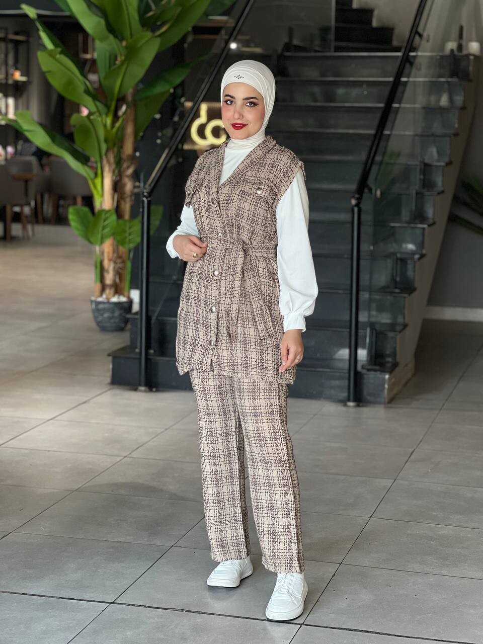 12873-33Y-6 طقم ثلاث قطع جوزي غامق - Thumbnail