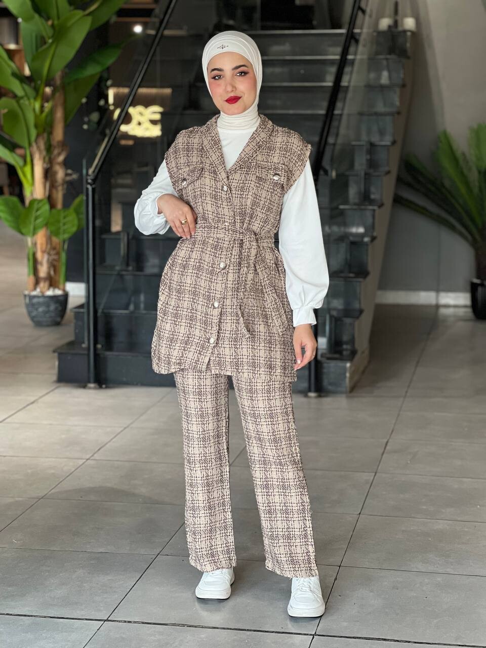 12873-33Y-6 طقم ثلاث قطع جوزي غامق - Thumbnail