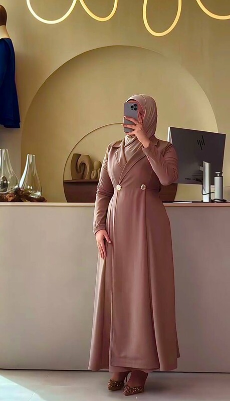 FOR YOU MODA - 1314-37N-فستان- وردي2