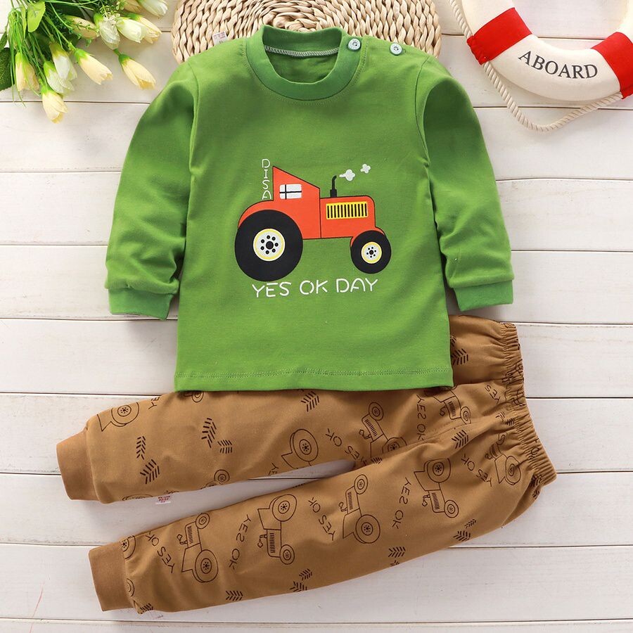 FOR YOU MODA - 138-BY9-1 بجامة ولادي - اخضر