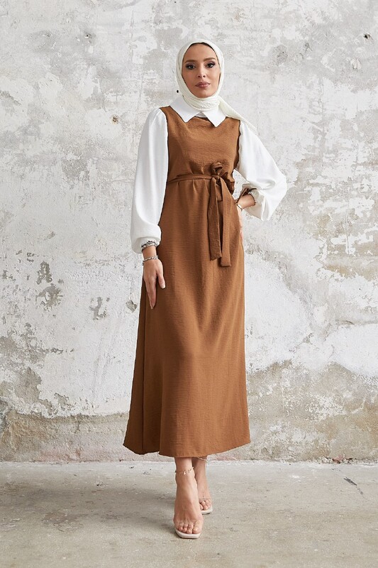 FOR YOU MODA - 1441-29B-3 فستان مع حزام - جوزي