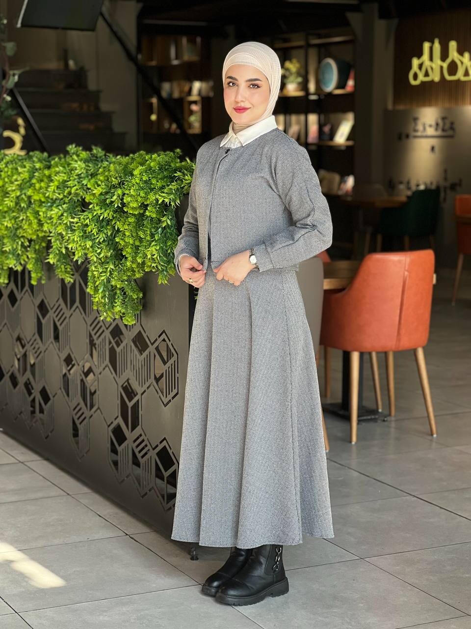 1555-71E-2 طقم قطعتين - رصاصي فاتح - Thumbnail