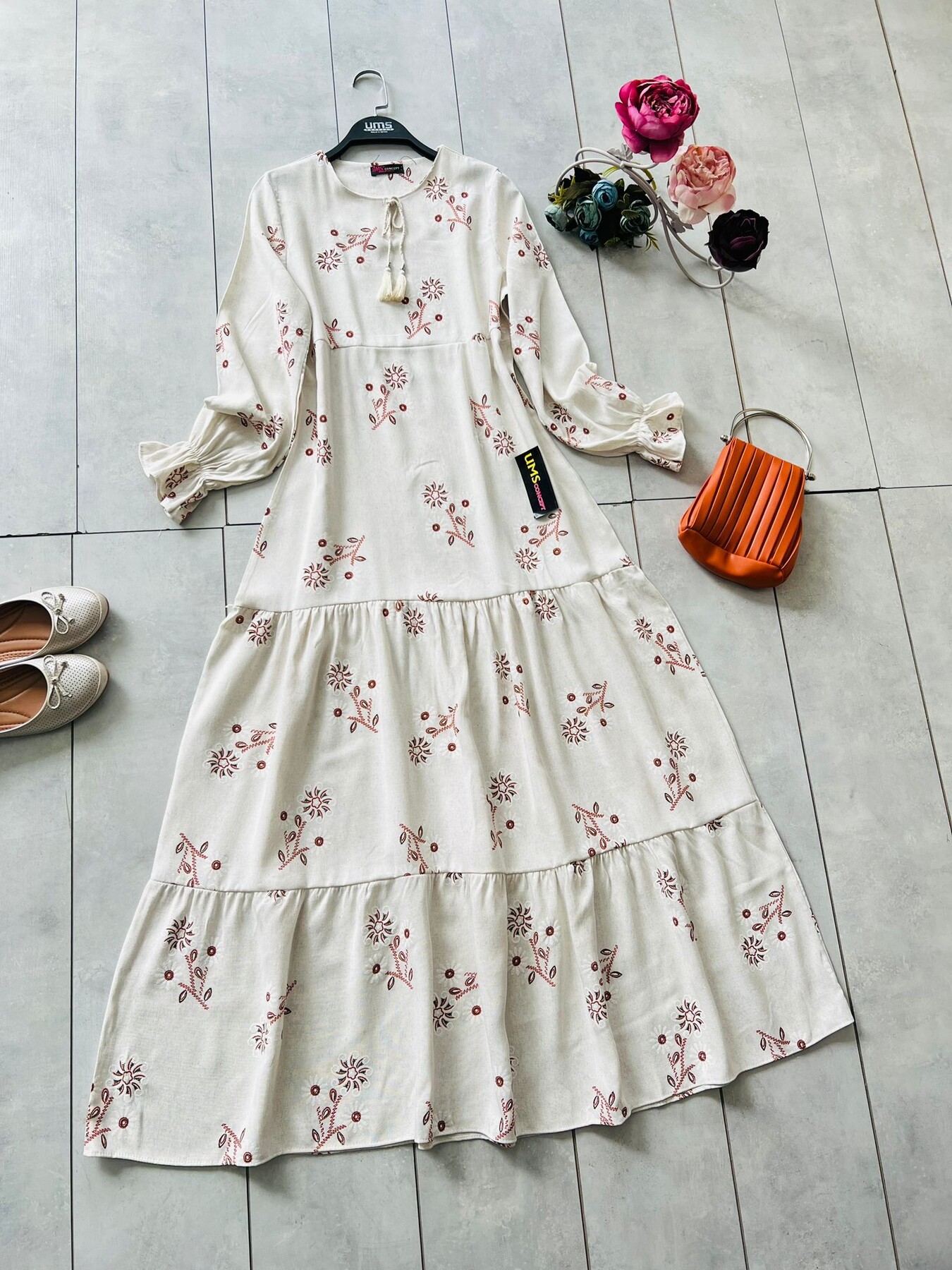 UMS - 1998-31I-2 فستان - قرميدي