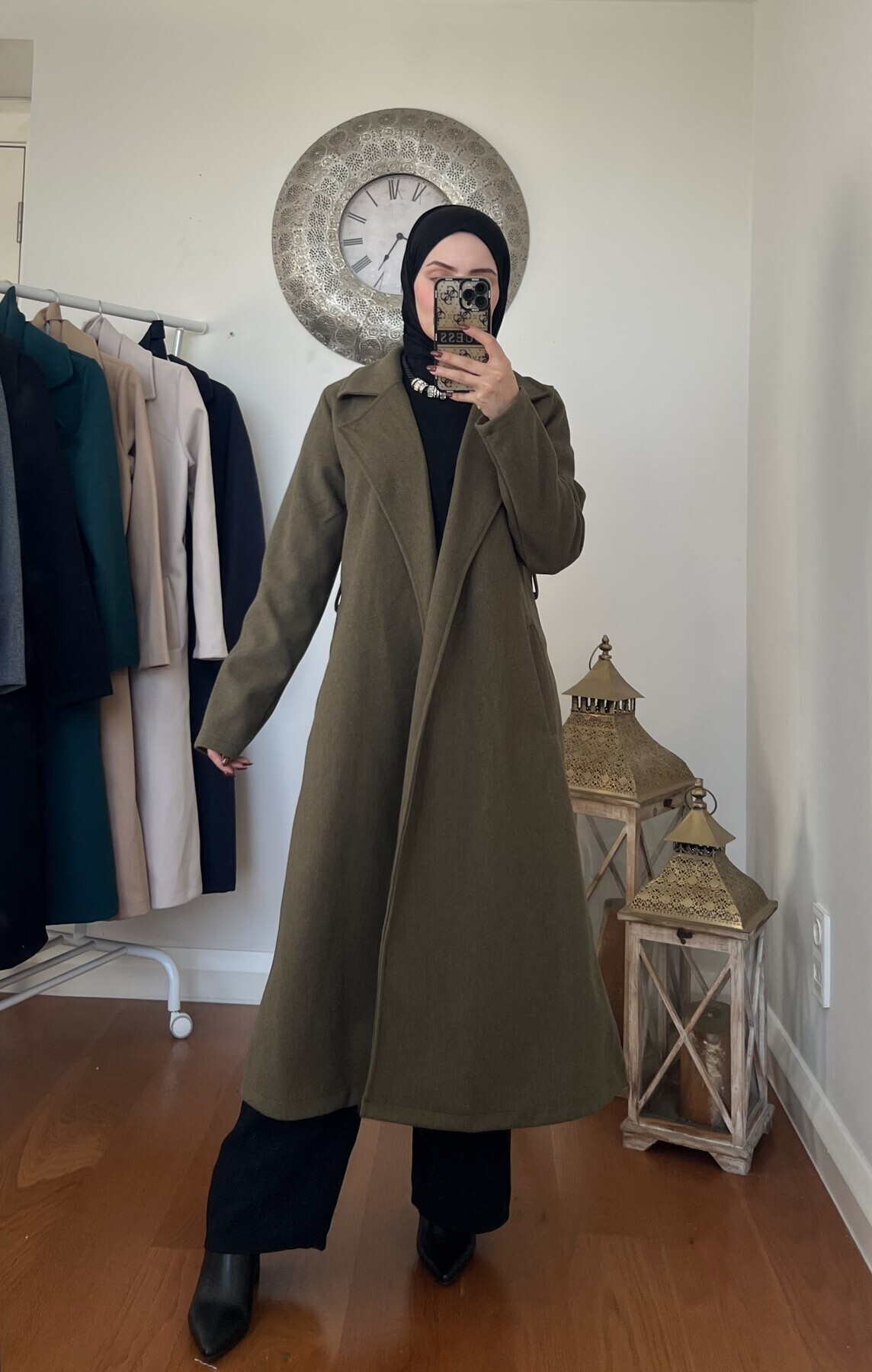 FOR YOU MODA - 20053-21V-4 كوت جوخ سادة - خاكي