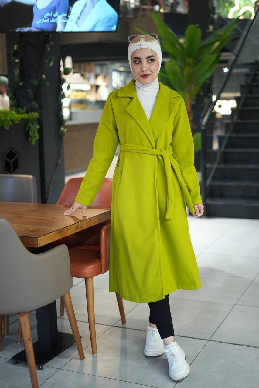 FOR YOU MODA - 20053-21V-14 كوت جوخ سادة - خردلي