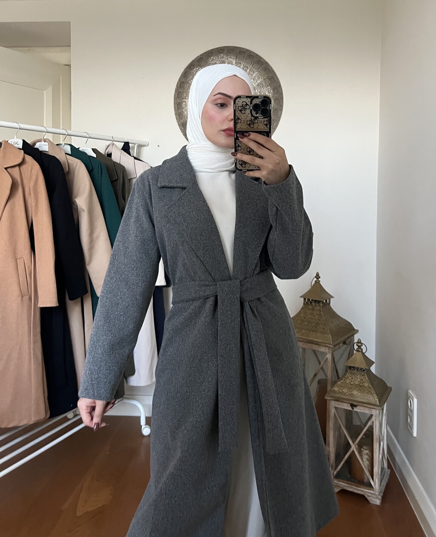 FOR YOU MODA - 20053-21V-3 كوت جوخ سادة - رصاصي غامق