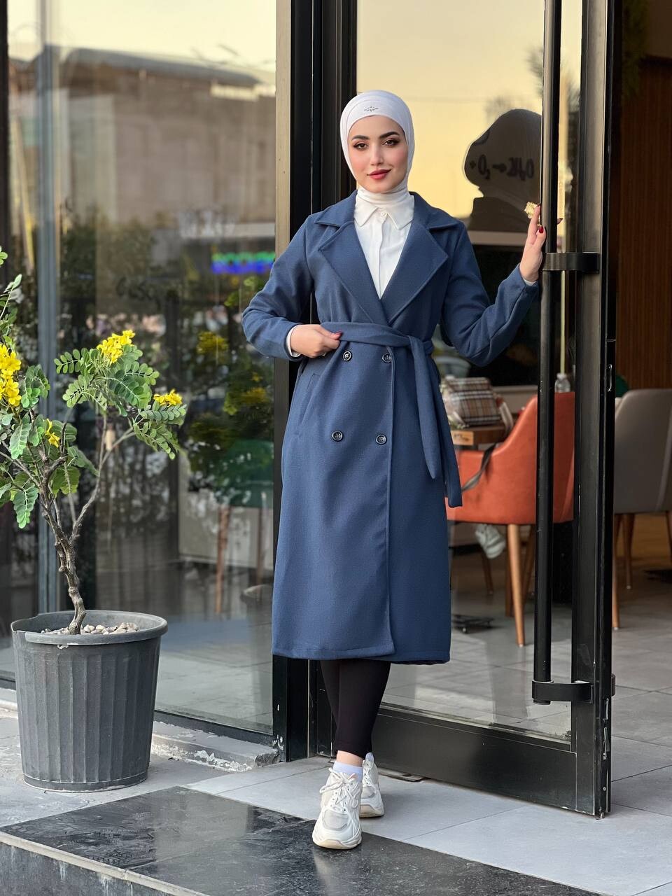 20069-49R-7 كوت جوخ سادة - نيلي - Thumbnail