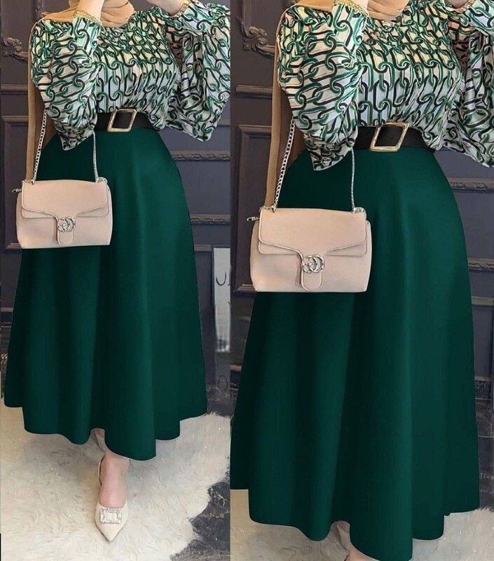 FOR YOU MODA - 2009-31A-سوت تنوره اخضر 3