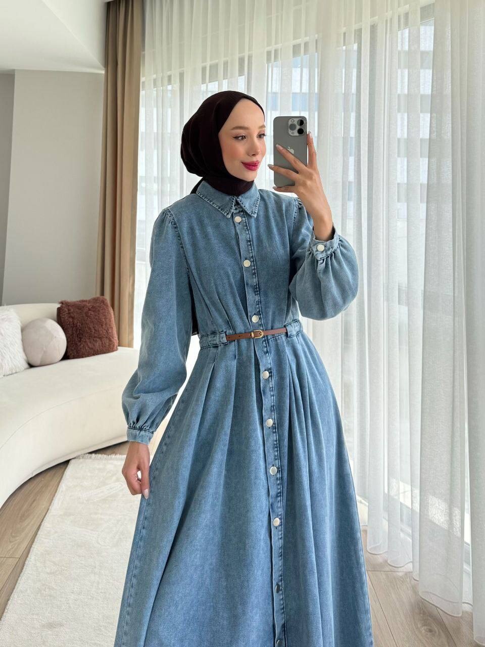 FOR YOU MODA - 2025-1F-فستان جينز 1 