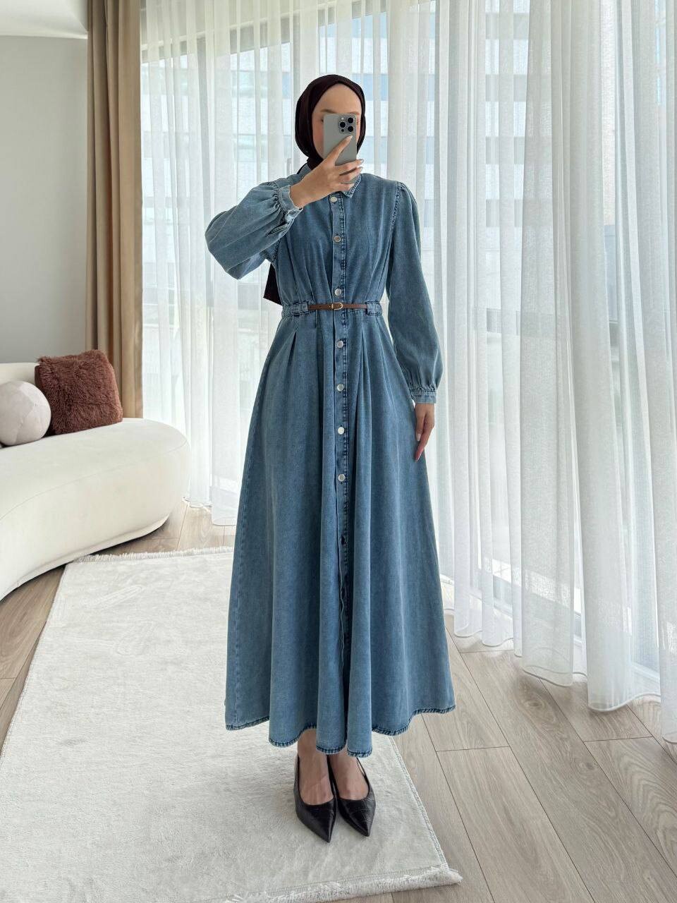 FOR YOU MODA - 2025-1F-فستان جينز 1 (1)