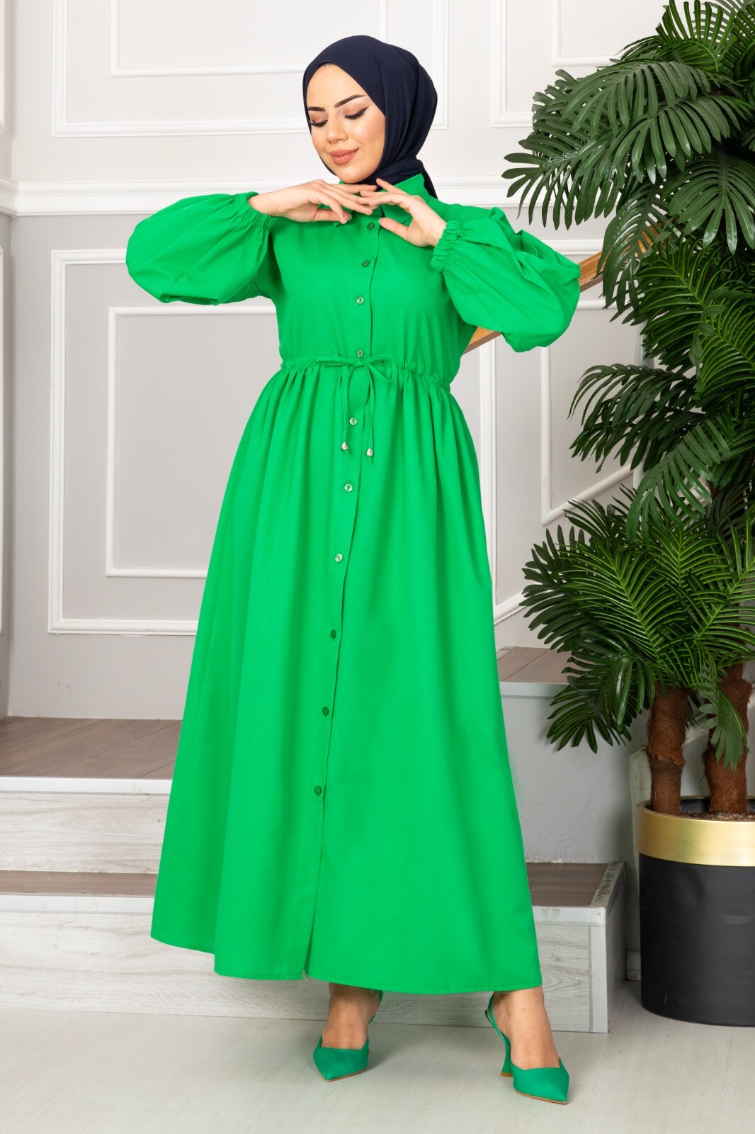20273-85W-5 فستان - اخضر