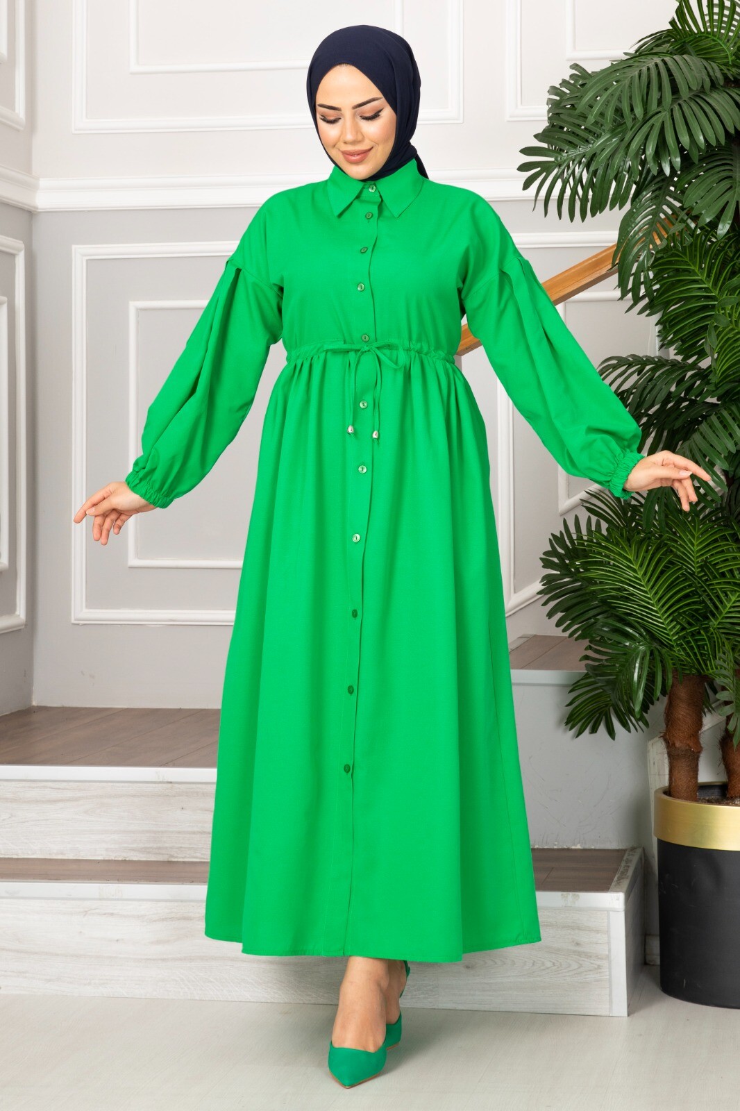 20273-85W-5 فستان - اخضر