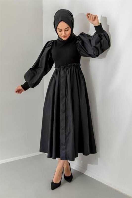 - 2051-2U-1 فستان - اسود  - 2051-2U-1 فستان - اسود