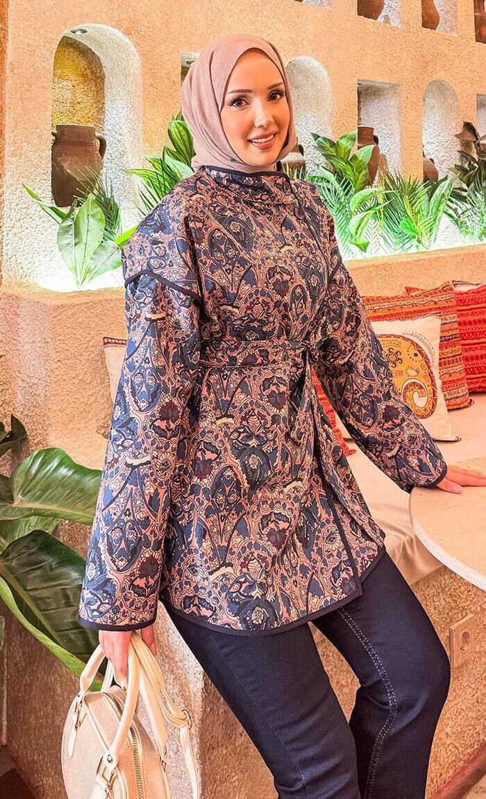 modapr - 21186-9L-1 جاكيت - بيج ازرق